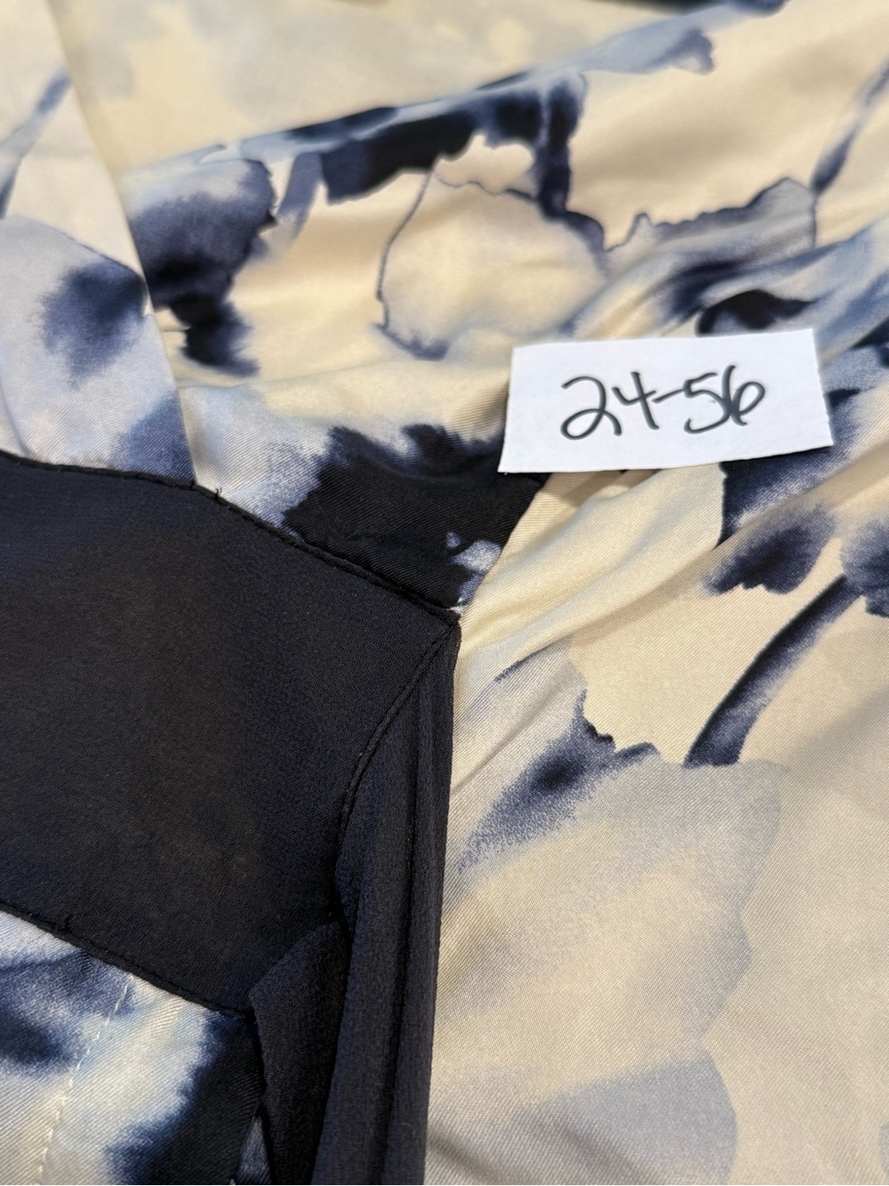 Floral Wrap Midi Dress in Navy and White - Picture 14 of 15